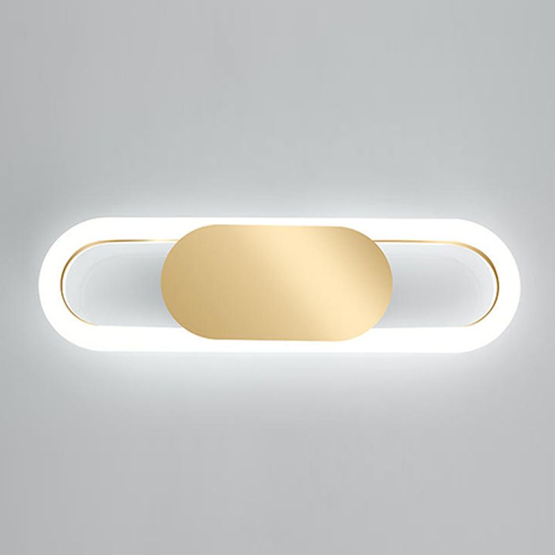 Oval 1 - Light Wall Flush Mount in Gold / Black Post Modern LED Wall Light