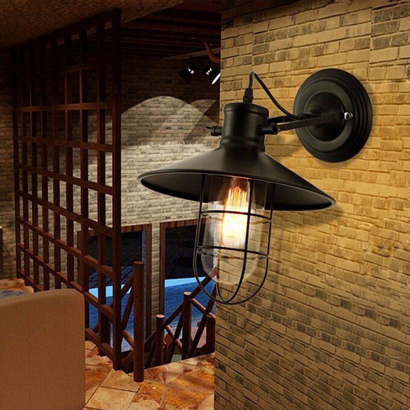 Industrial Metal Shade Wall Lamp Minimalism Wall Sconce Lighting Fixture for Bedroom