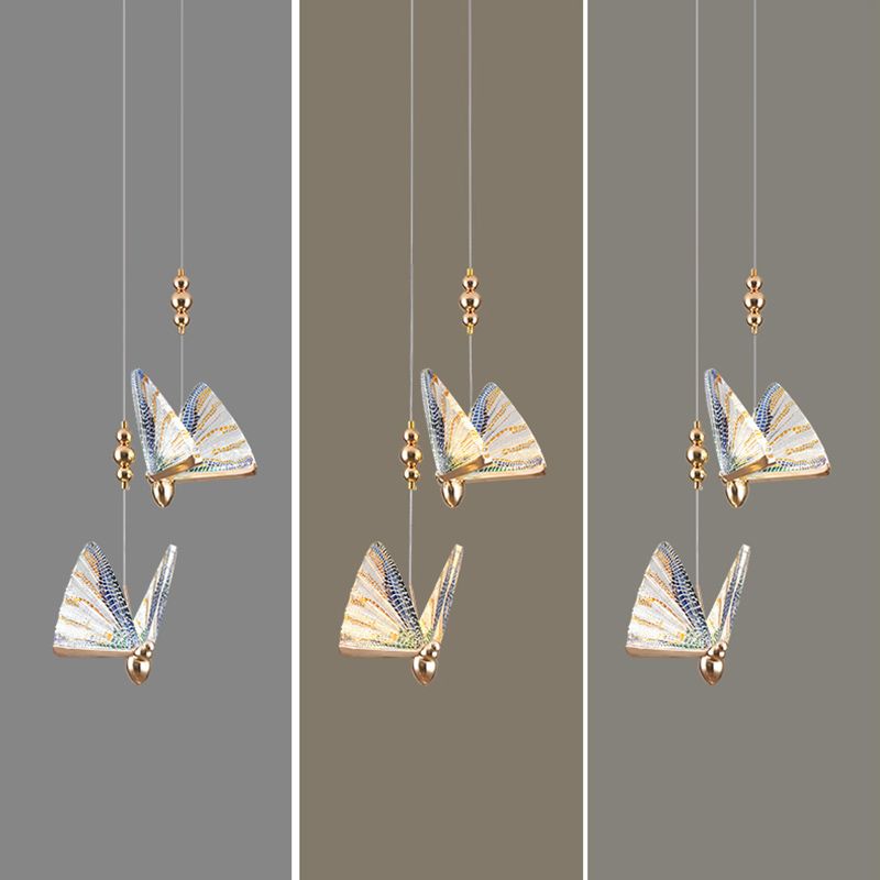 Modern Butterfly Shape Pendant Light Aluminum LED Hanging Pendant for Living Room