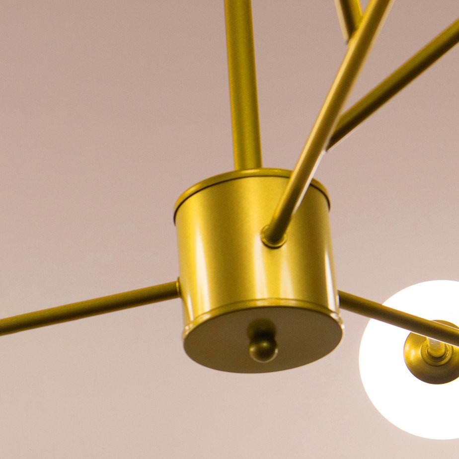 Accesorios de iluminación de araña de rama Candelera de sombra de vidrio esmerilado para dormitorio de sala de estar