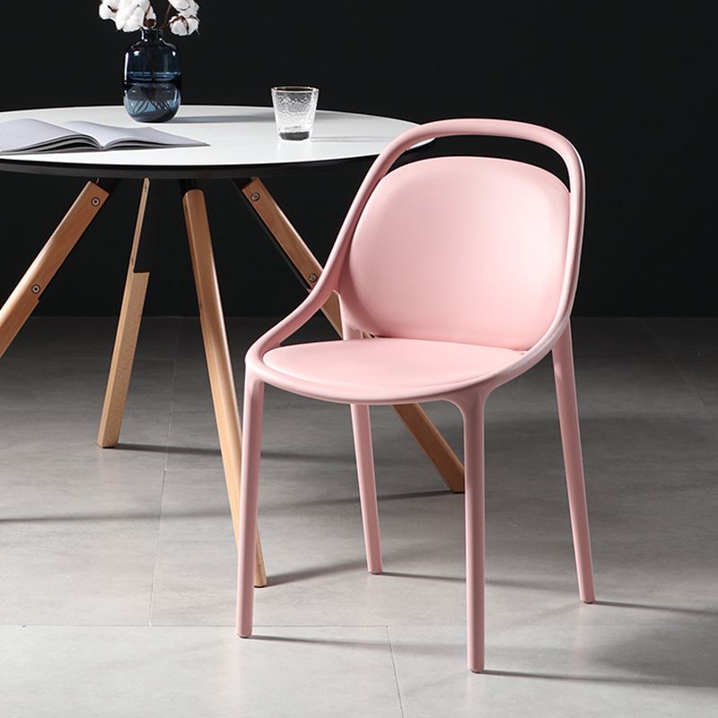 Sillas apilables de estilo moderno, sillas sin brazos con patas de plástico para cocina