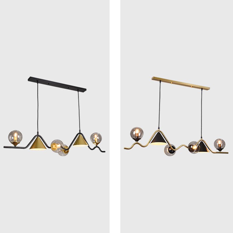 Nordic Glass Island Light Geometric 6 Lights Island Anhänger für Wohnzimmer