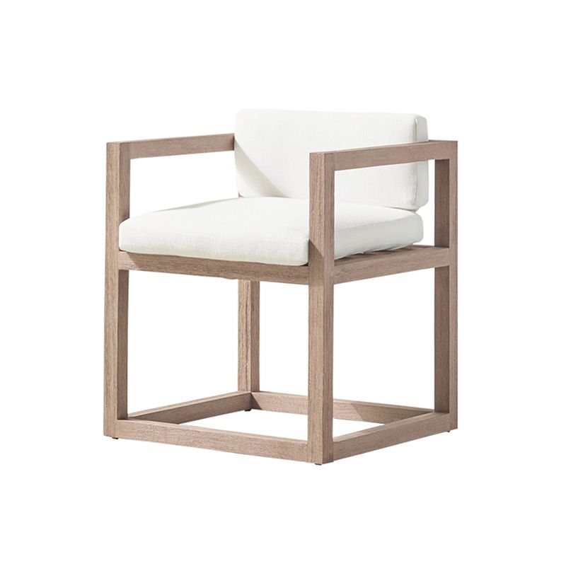 Solid Wood Patio Dining Chair in Brown Modern Upholstered Chairs