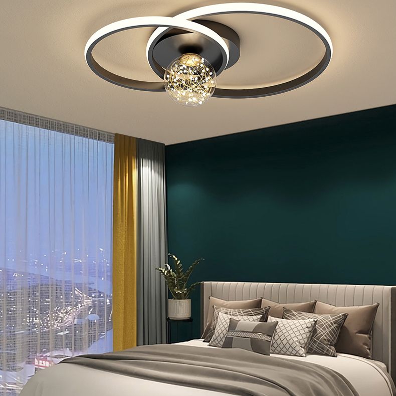 1-Luz de techo de color negro Montura de LED de metal de montaje en negro de techo para dormitorio