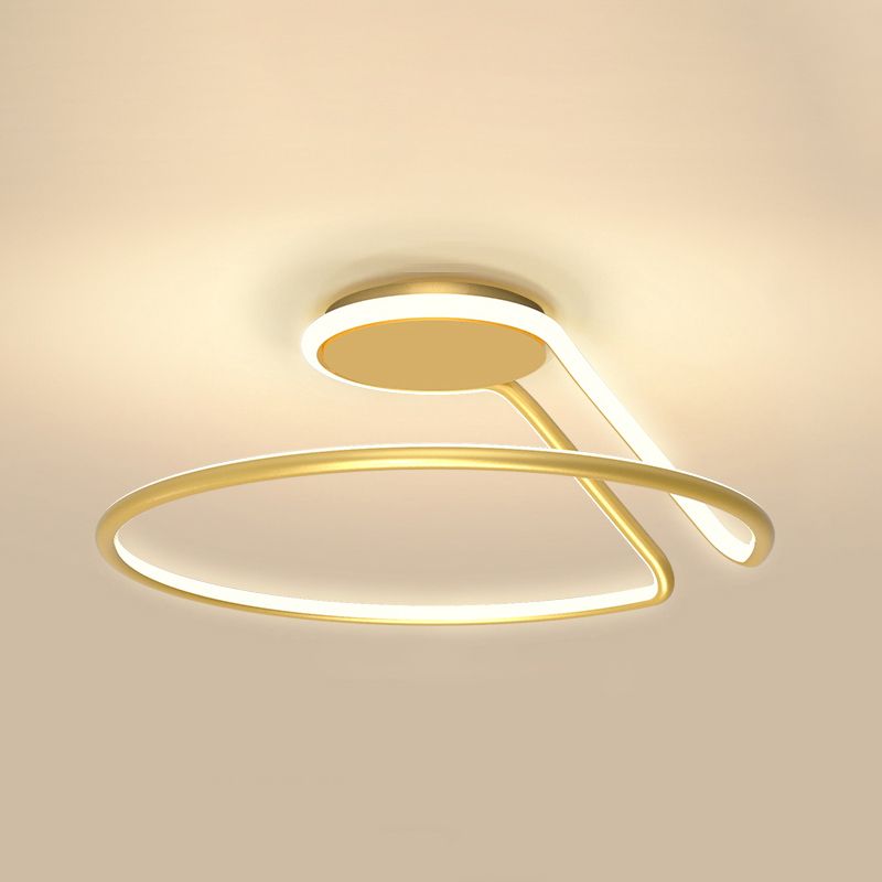 Metal Linear Shade Flush Ceiling Light Modern Style 1 Light Flush Mount Fixture