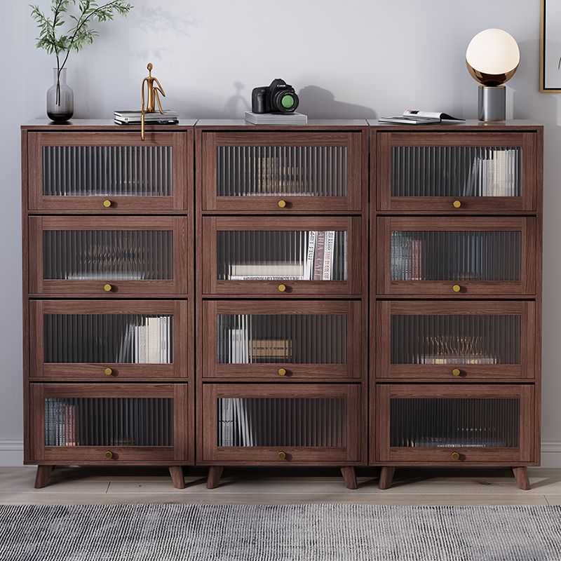 Scandinavian Closed Back Standard Bookshelf Wooden Bookcase with Shelves