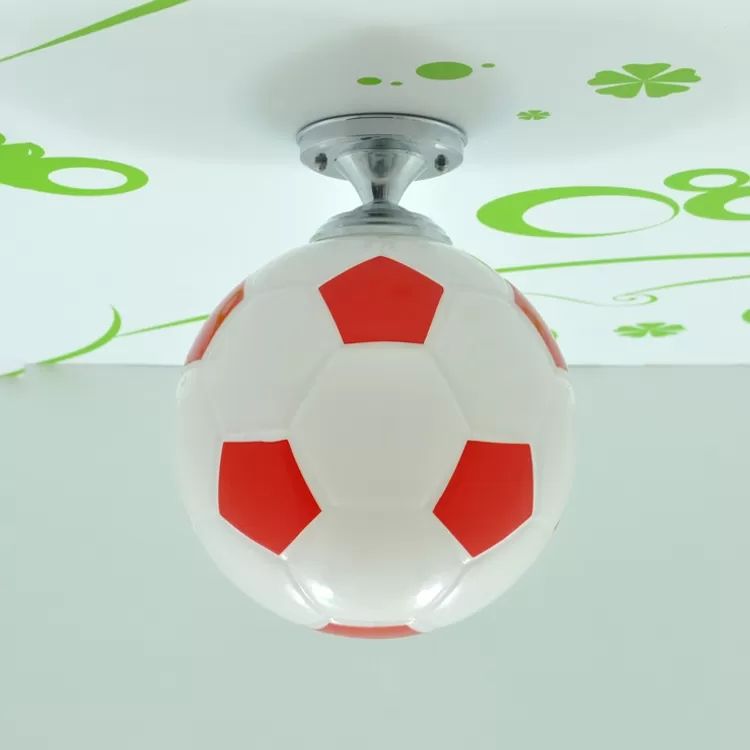 Lámpara de acrílico del soporte del techo del estilo del deporte de la cabeza del accesorio de techo del dormitorio de los muchachos de la forma del fútbol