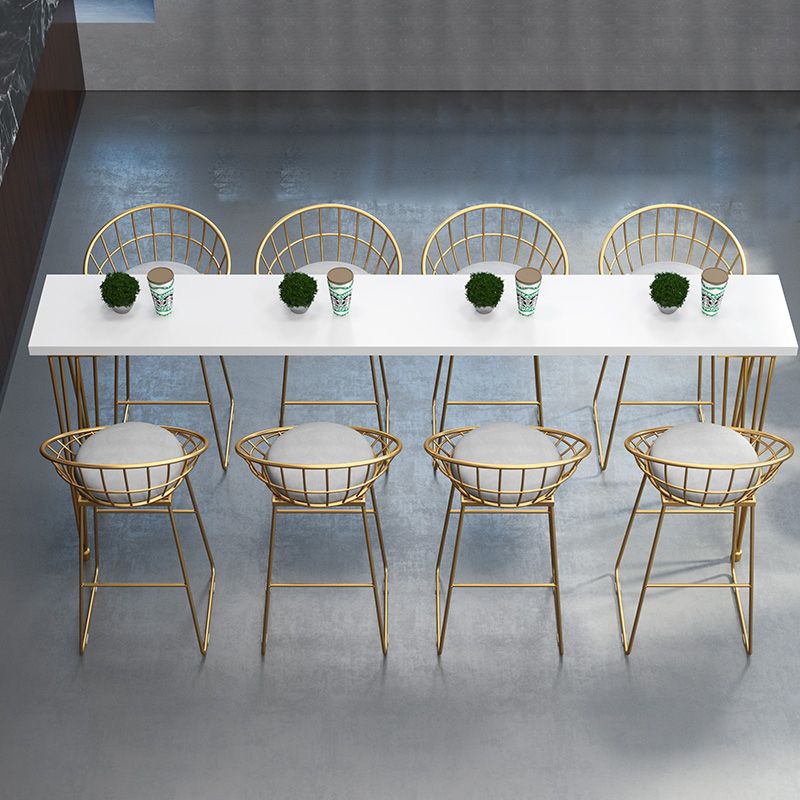 Glam 1/5/9 Pieces Counter Height Set Rectangle White Legs Indoor Pub Dining Set