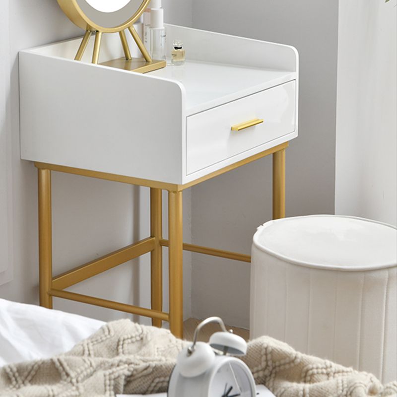 Wooden Vanity Set with 1 Drawer Luxurious Make-up Vanity in White/Grey