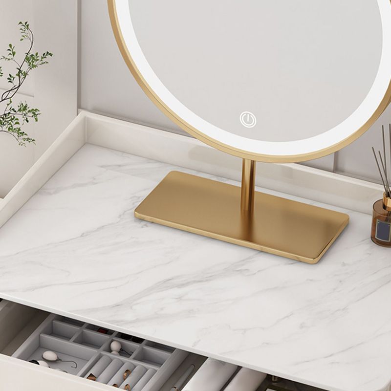 Contemporary Bedroom Storage Box Bright White Straight Feet Vanity Desk