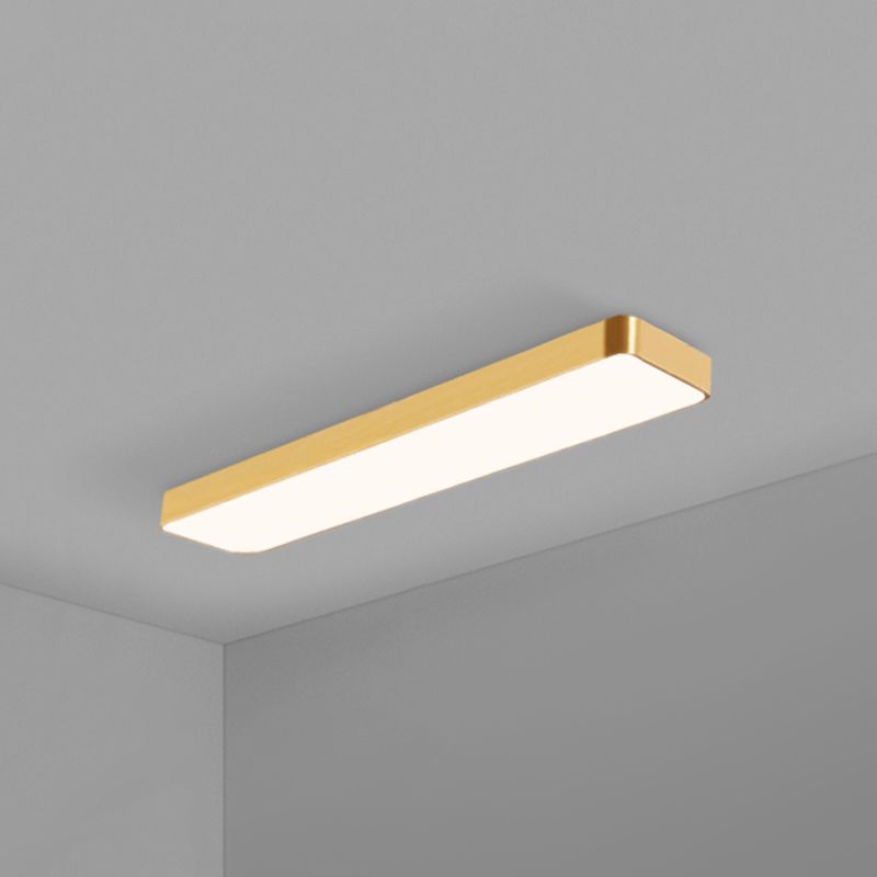 Goudkleurige rechthoekige plafondlamp Eenvoudige stijl metalen LED-inbouwlamp voor kantoor