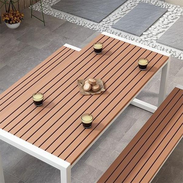 Modern Rectangular Picnic Table Set 1/2/4/5/6/7 Pcs Manufactured Wood Picnic Set