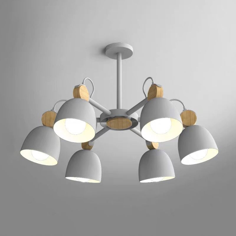 Luz semi empotrada de metal tipo cúpula, iluminación moderna de madera cerca del techo con junta ajustable