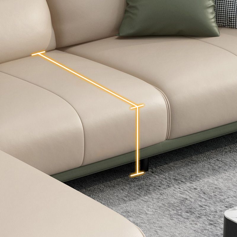 Divano braccio top a cuscino posteriore in pelle vera e sezionale con spazio