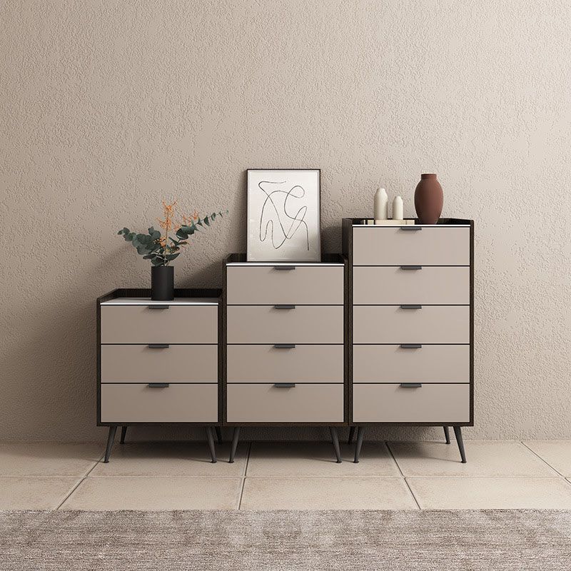 Contemporary Stone Chest Bedroom Vertical Storage Chest with Drawers