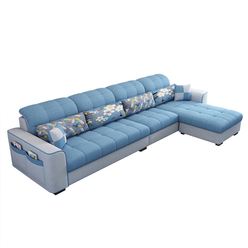 Modern Square Arm Sectionals 106.3"L High Back Sofa and Chaise with Storage