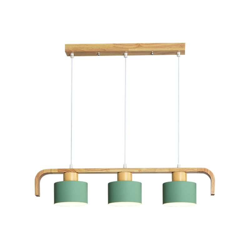 Metal Drum Shade Island Light 3/4 Heads Nordic Simple Chandelier Light for Dining Room Kitchen