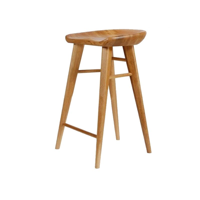 Indoor Modern Counter-height Stool Solid Wood Footrest Saddle Seat Counter Stool