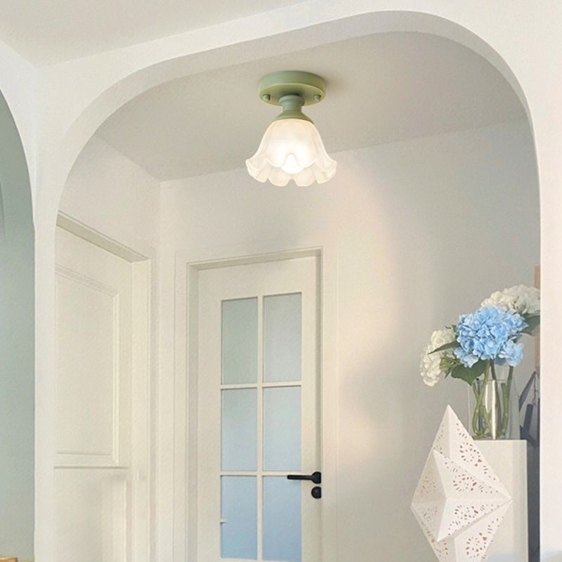 Nordic 1 Light Ceiling Light Glass Flush Mount Ceiling Light Fixture for Bedroom