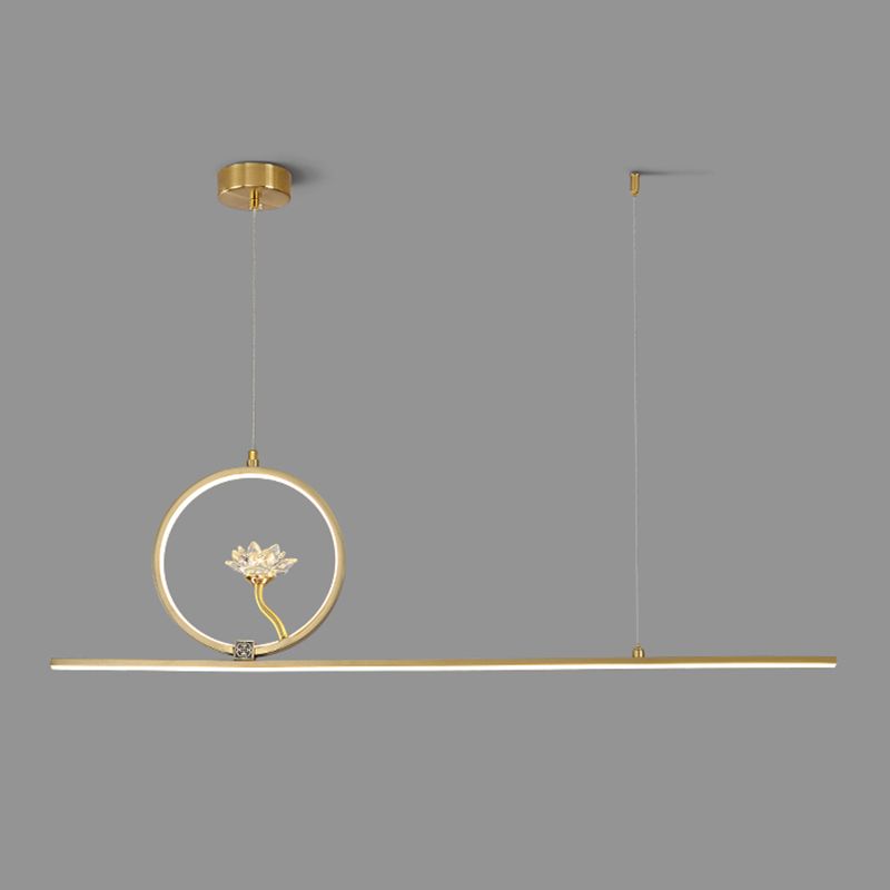 Luminaires de l'île linéaire Métalme moderne 2- Éclairage de l'île à thé léger