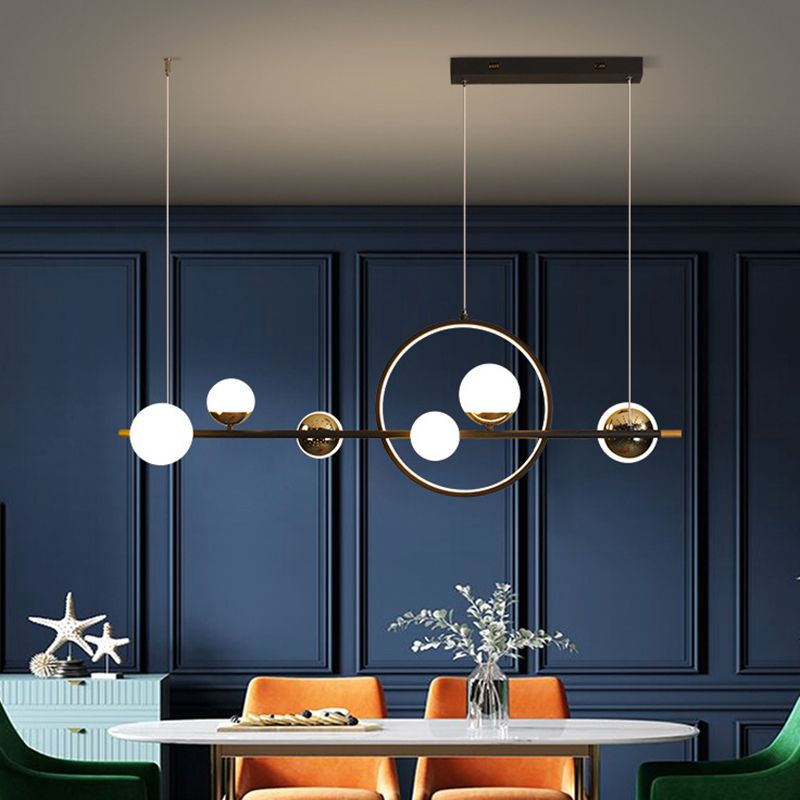 44" Length Contemporary Style LED Island Light 7-Lights Minimalism Design Dining Room Hanging Lighting Fixture