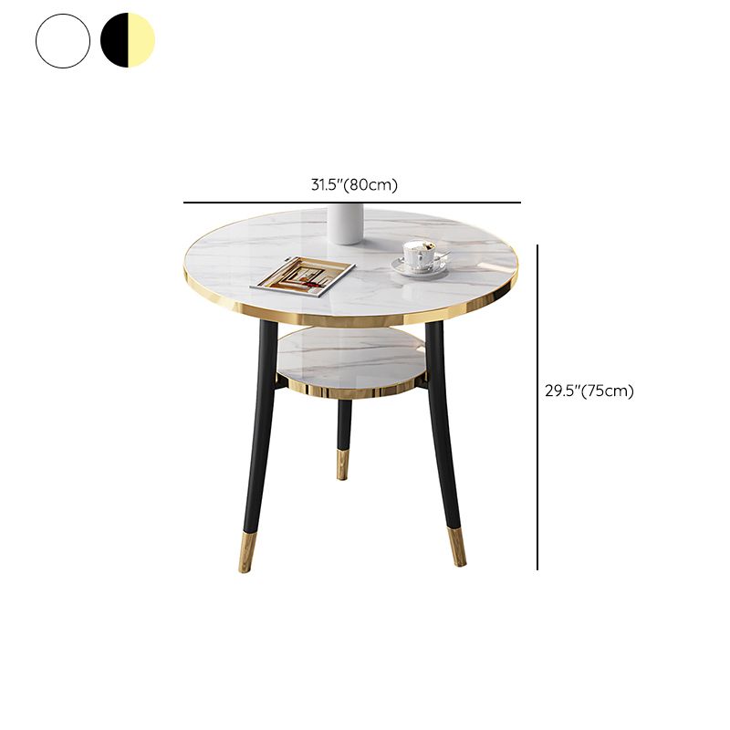 Modern Stone Storable Dining Table Metal Base for Dining Room