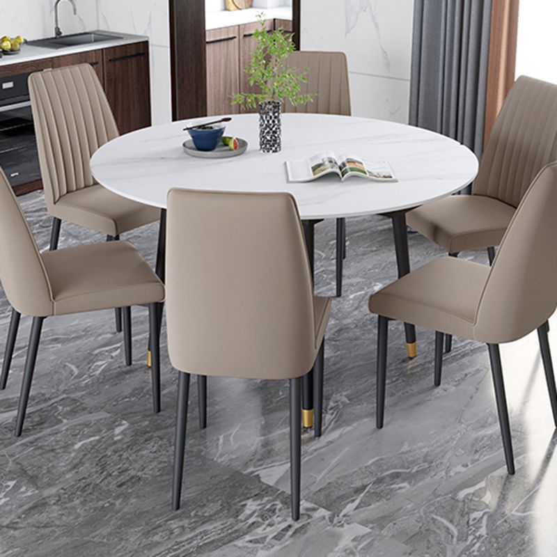 White Contemporary Rectangular and Round Easy Folding Dining Table
