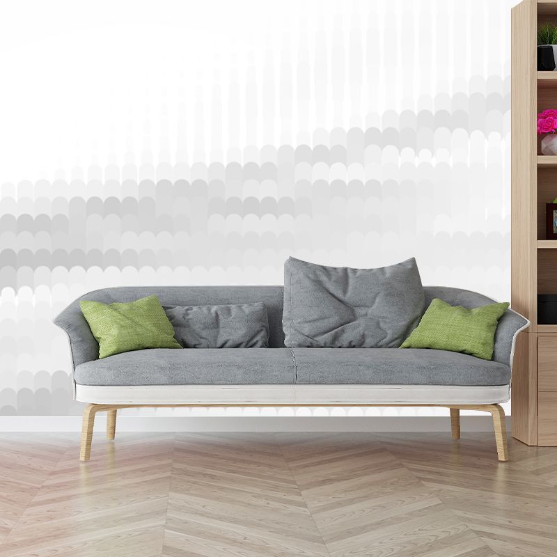 Minimal Dots Wall Mural Decal White Abstract Lake Reflection Wall Covering for Home