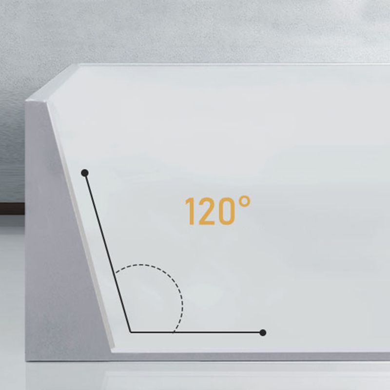 Rectangle Acrylic Soaking Bathtub Contemporary White Drop-in Bathtub