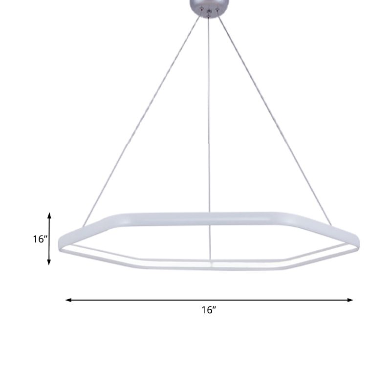 Abgestufte hexagonale Kronleuchter-Anhänger-Einfachheit Acryl 1/2/3-Licht-LED Hängende Lampe in Schwarz/Silber/Weiß