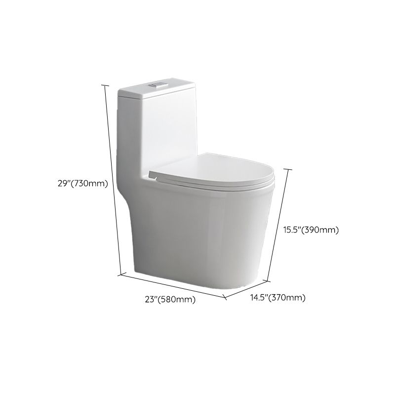 Contemporary 1-Piece Toilet Bowl Floor Mounted White Urine Toilet for Bathroom