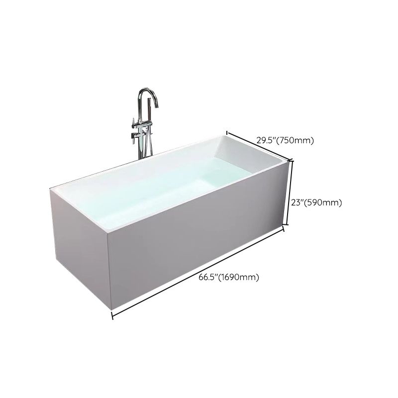 Modern Style Freestanding Bath Tub Stone Bathtub with Overflow Trim