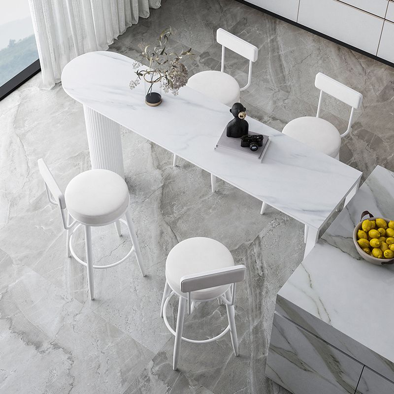 1/5 Pieces Bar Stool and Table Set Industrial Oval Bar Table Set