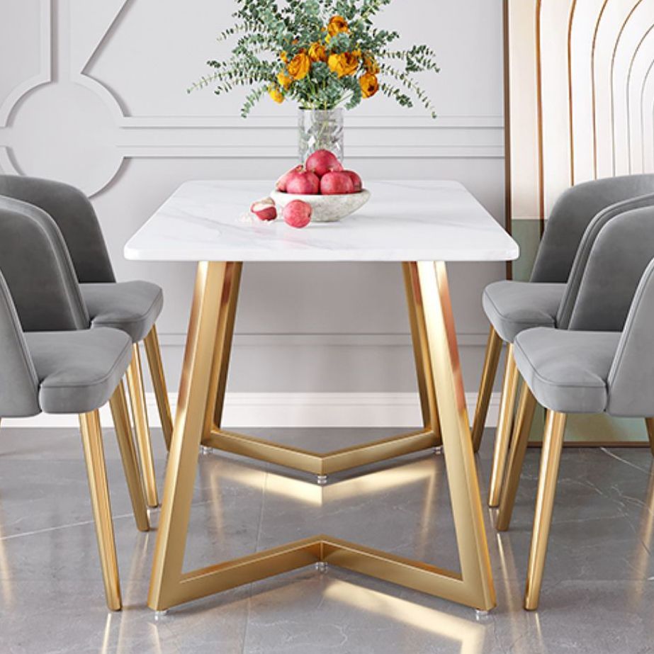 Traditional Luxury Stone Furniture Rectangle Double Pedestal Dining Site Table