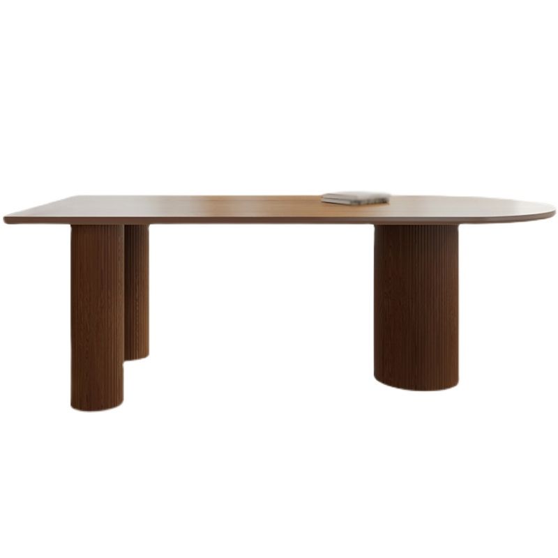 Irregular Shape Dining Table Wooden Island Table with 3 Legs for Restaurant