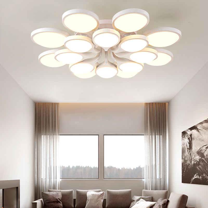 Minimalismo moderno Sputnik lámpara de techo acrílico sombra montaje empotrado luz para sala de estar