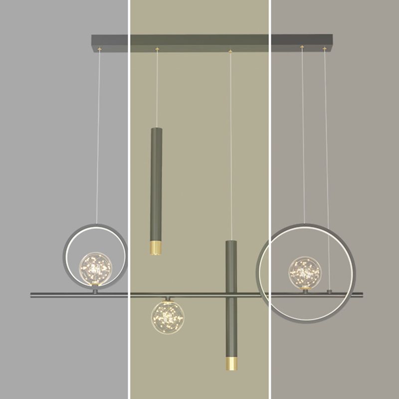 Modern Straight Bars Island Chandelier Lights Metal Chandelier Lamp