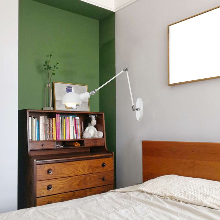 Modern Creative 1-Light Wall Lamp Metal Semicircular Wall Light for Bedroom