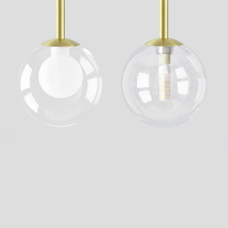 Glass Ball Pendant Lighting Fixtures Modern Style 1 Light Suspension Pendant
