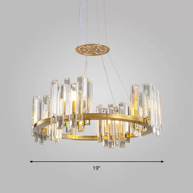 Goud 4/6 bollen plafondlamp modern helder kristal kubieke schaduw ringvormige kroonluchter verlichtingsarmatuur