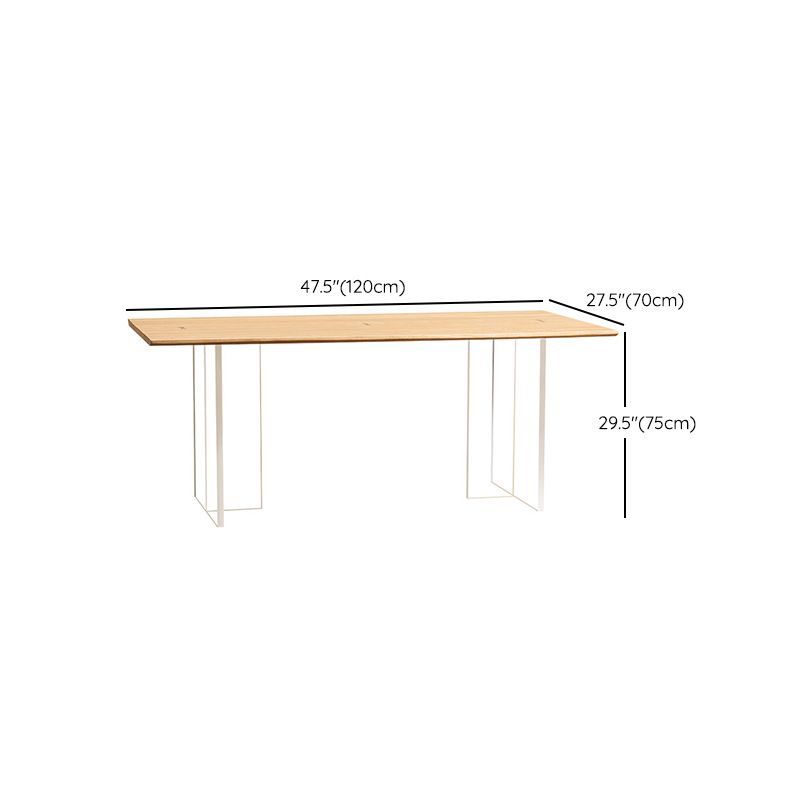 Rectangle Double Pedestal Dining Table Modern Wood Table for Kitchen