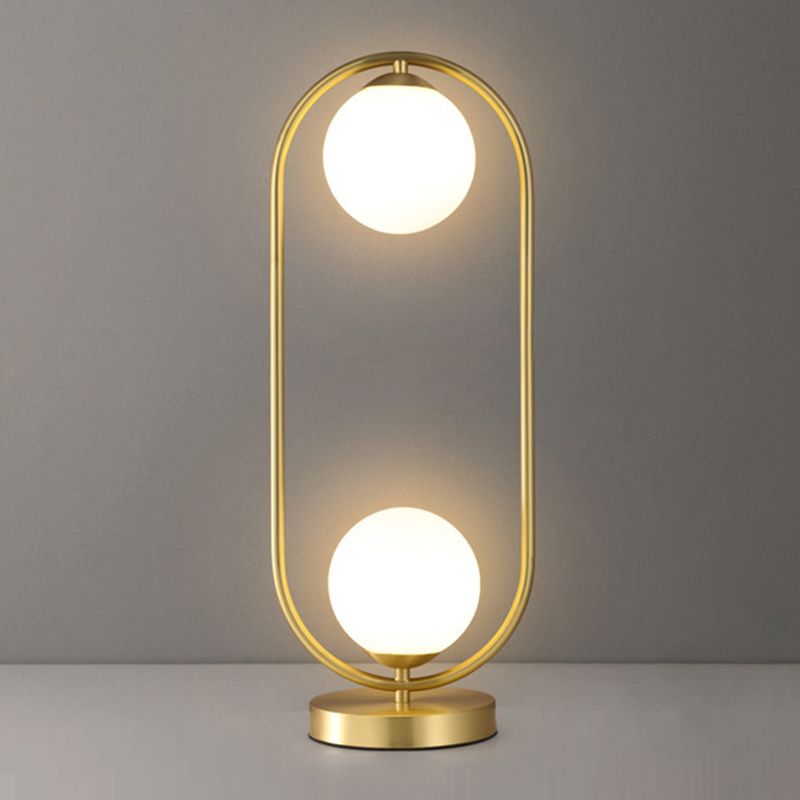 Glass Round Night Table Lamp Minimalist Style Table Light for Bedroom