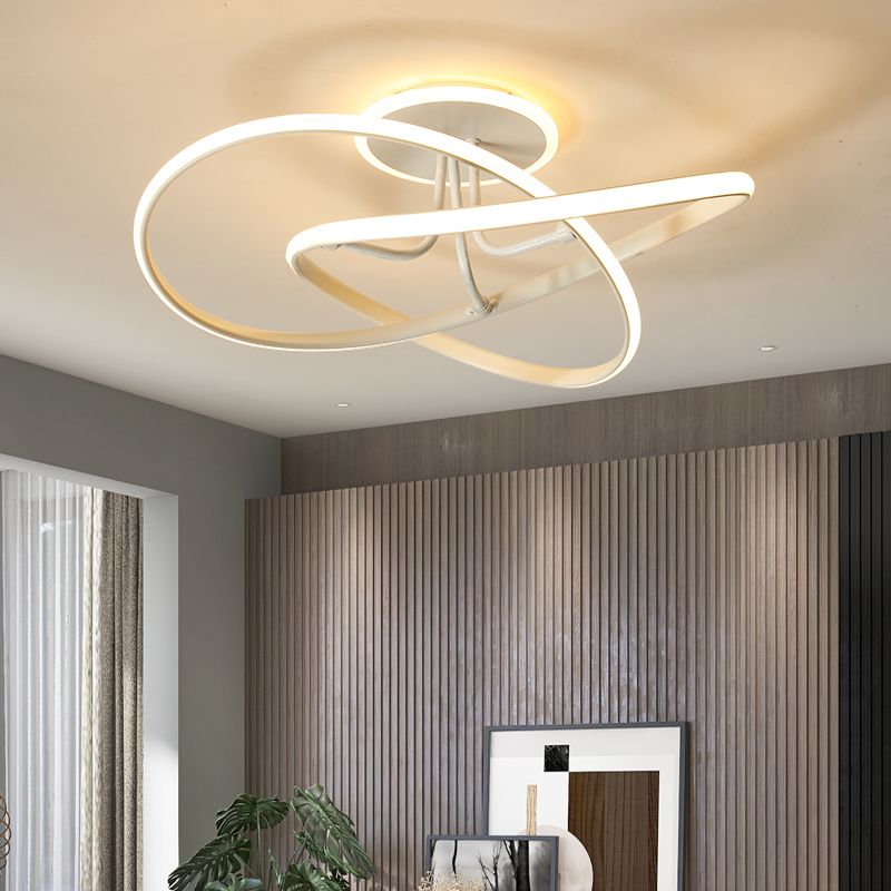 Nordic Metal Ceiling Light Linear LED Flush Mount Light for Living Room