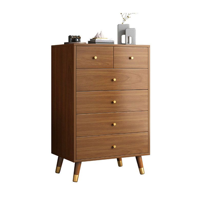 Mid Century Modern Brown Cabinet 23.6" Wide 3/4 - Tier Storage Chest