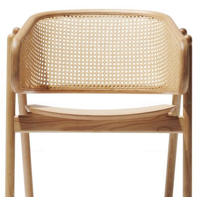 Solid Wood Arm Chair Modern Open Back Dining Chair for Living Room