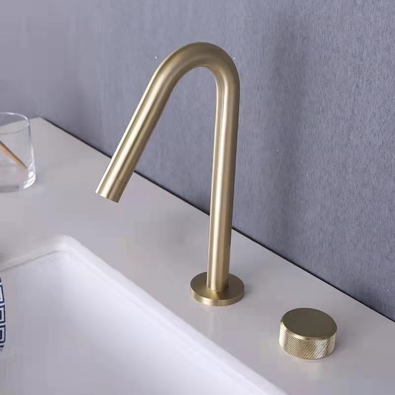 Widespread Modern Bathroom Faucet Knob Handle Gooseneck Vessel Faucet