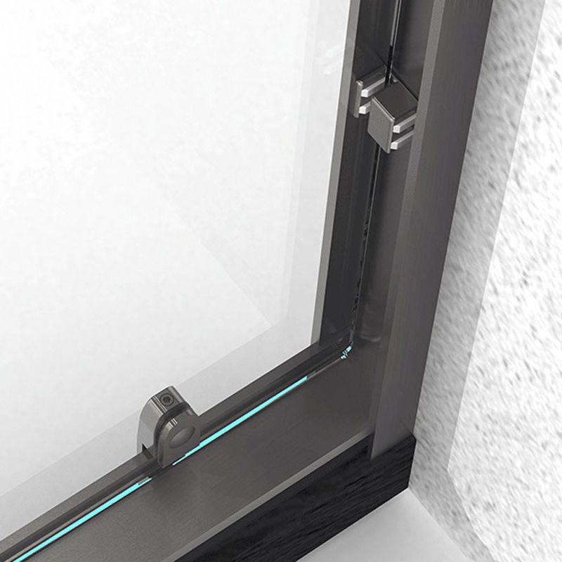 Double Shift Semi Frameless Narrow Bezel Tempered Glass Shower Door