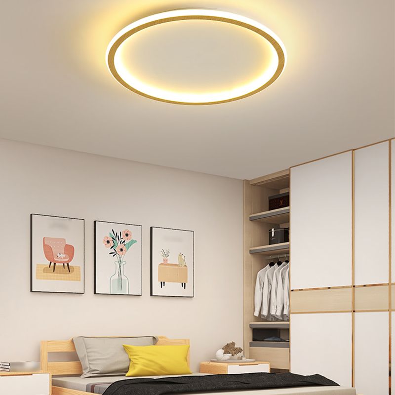 Geometrical Wood Flush Mount Ceiling Light Minimalist LED Flush Mount Lighting