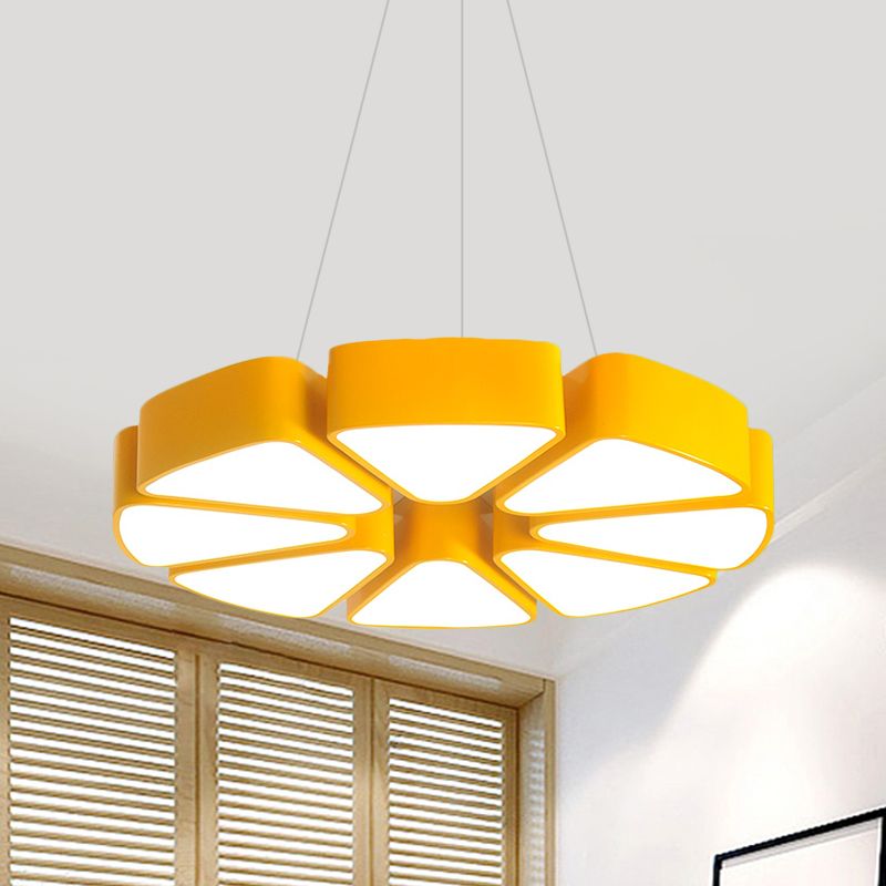 Children LED Surface Mount Ceiling Light with Acrylic Shade Yellow Lemon Slice Shape Flush Lighting, Warm/White Light