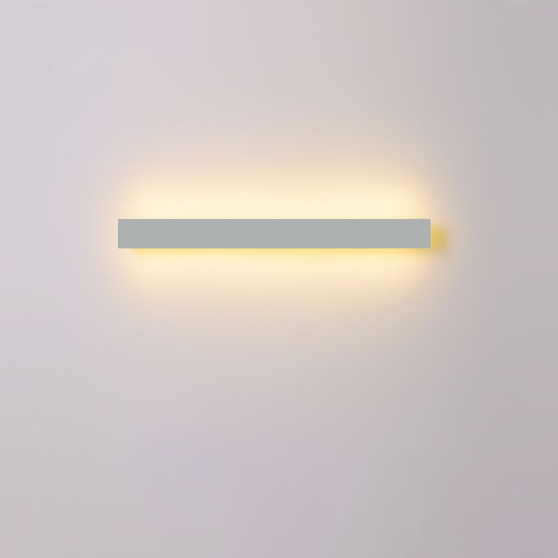Modern Simple Simple Stile Linear Wall Sconce Metal 1 Sconces Light in White Finish